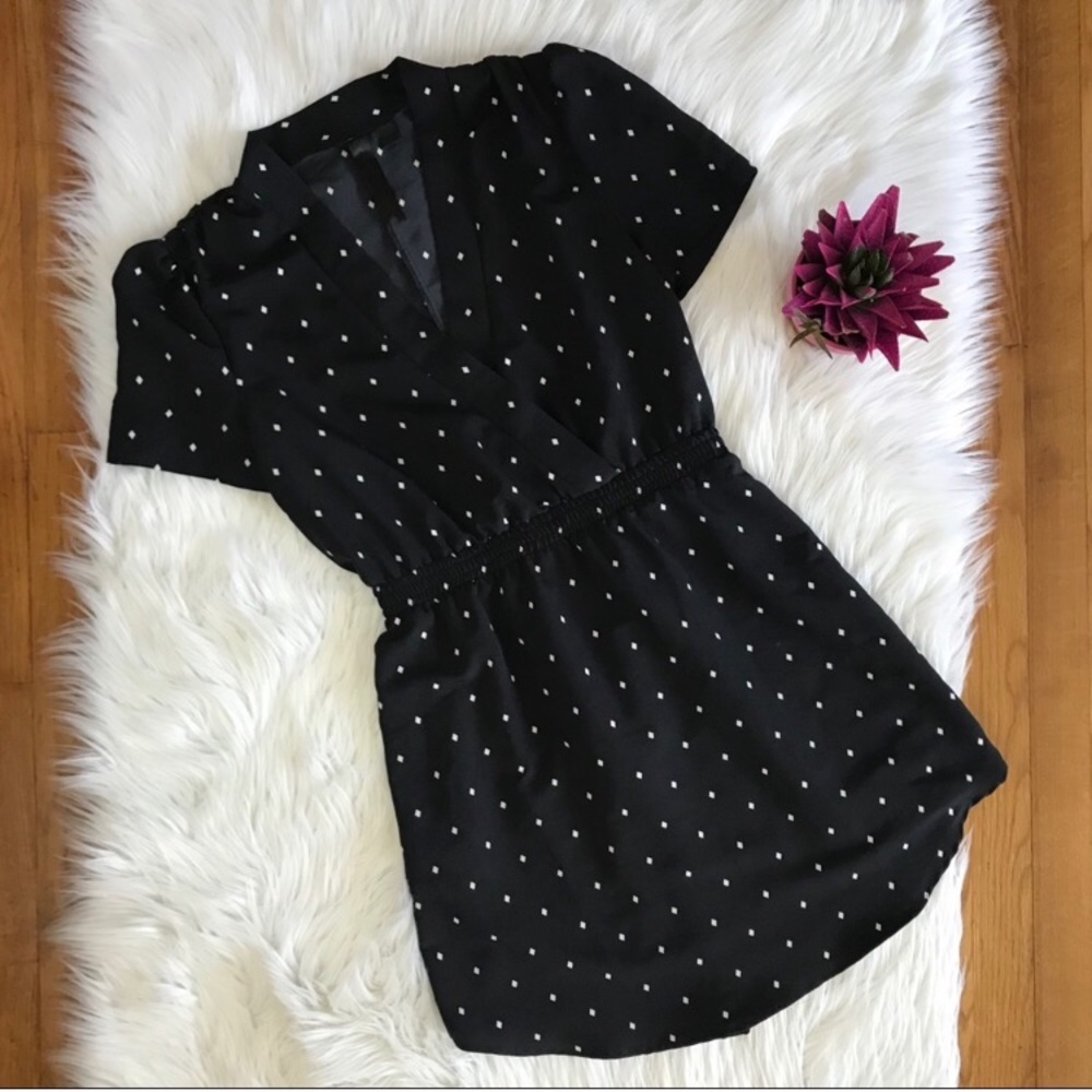 [modcloth] Petticoat Alley Polka Dot Wrap Dress M